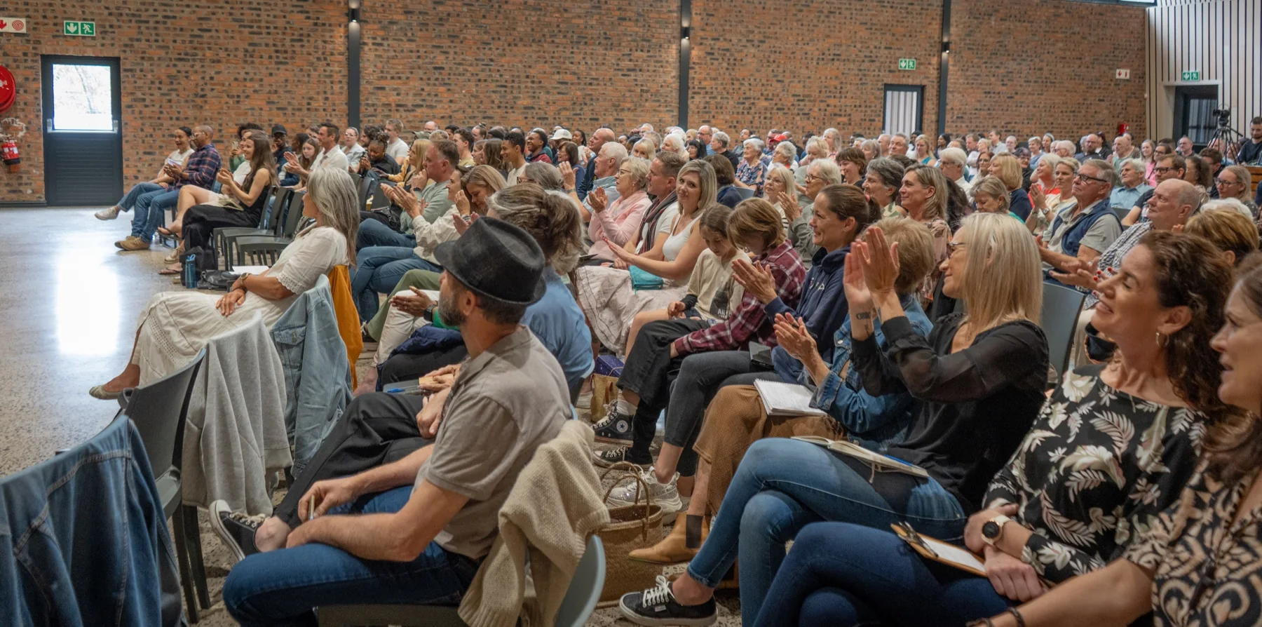Church members gathered for a Sunday service